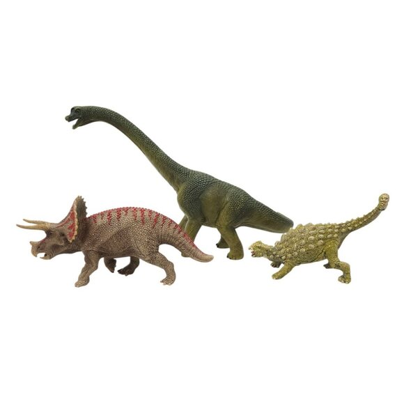 Schleich Dinosaurs Brachiosaurus Triceratops Ankylosaurus Realistic Figures Toys - Picture 2 of 15